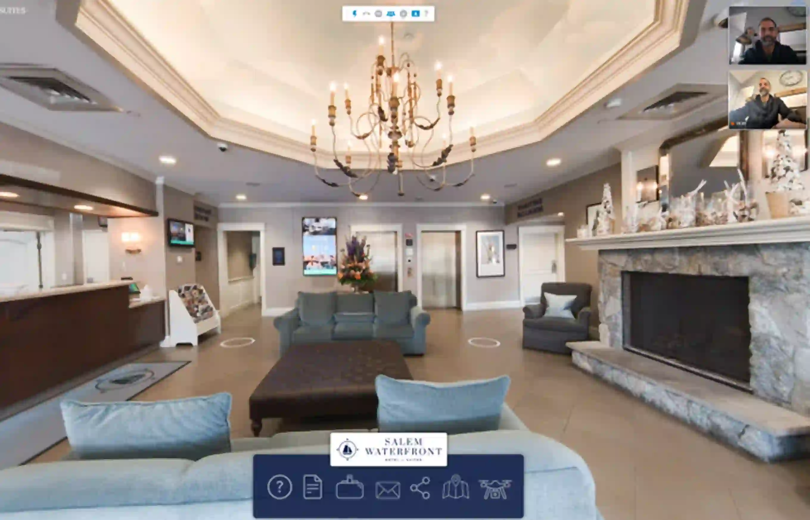 Video call in progress in Salem Waterfont Hotel Virtual Tour